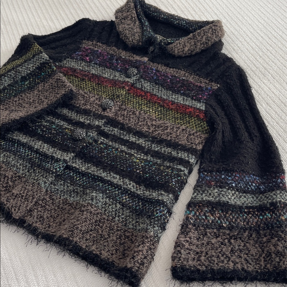 VTG Classic Sweater Coat Old Money Indie Unique Eclectic Flare Bell Sleeves Mod